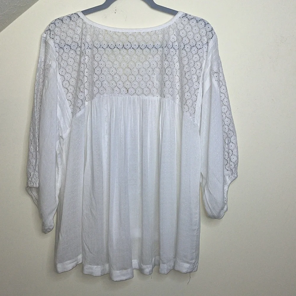 Free People Rare Vintage Moon River Lace High Low Top oversized